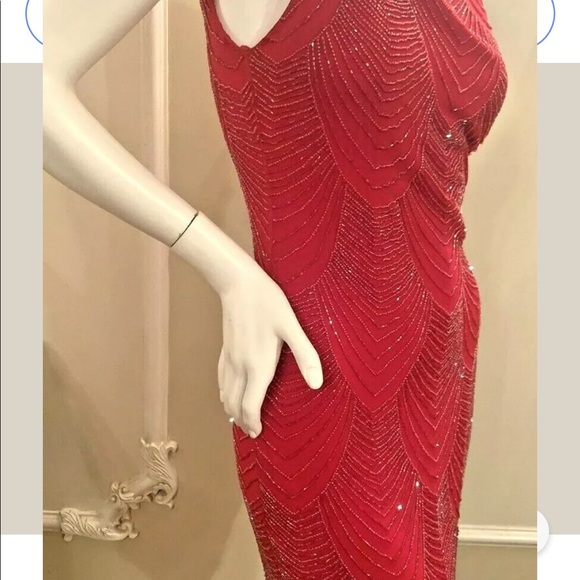 Alice Olivia Red Brit Beaded Mini Dress SIZE 2 - Picture 12 of 16